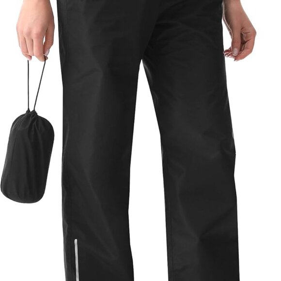 Women's Waterproof Rain Pants Packable Hiking Pants Over Pants Windproof Lightwe - Picture 7 of 8
